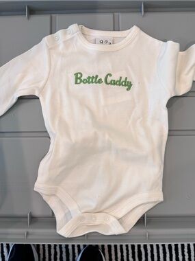 Bottle Caddy White Baby One-Piece Bodysuit